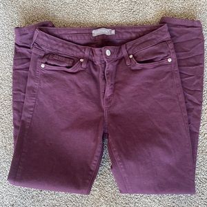 Just USA Dark Burgandy Red Skinny Jeans